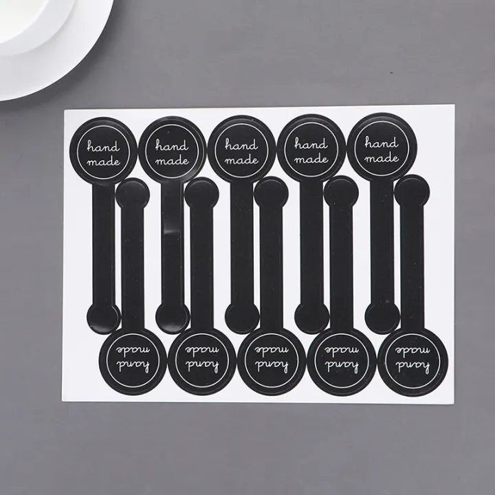 50Pcs%20"Hand%20Made"%20Black%20Sealing%20Sticker%20Packaging%20Sticker%20Label%20DIY%20Gift%20Sticker%20-%20Image%203