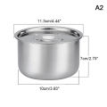 Kitchen accessories Stainless Steel Rice Bowl With Lid Soup Bowl Steamed Rice Bowl Anti-Scalding Child Small Bowl Korean Cuisine Kitchen Tools Demoo. 