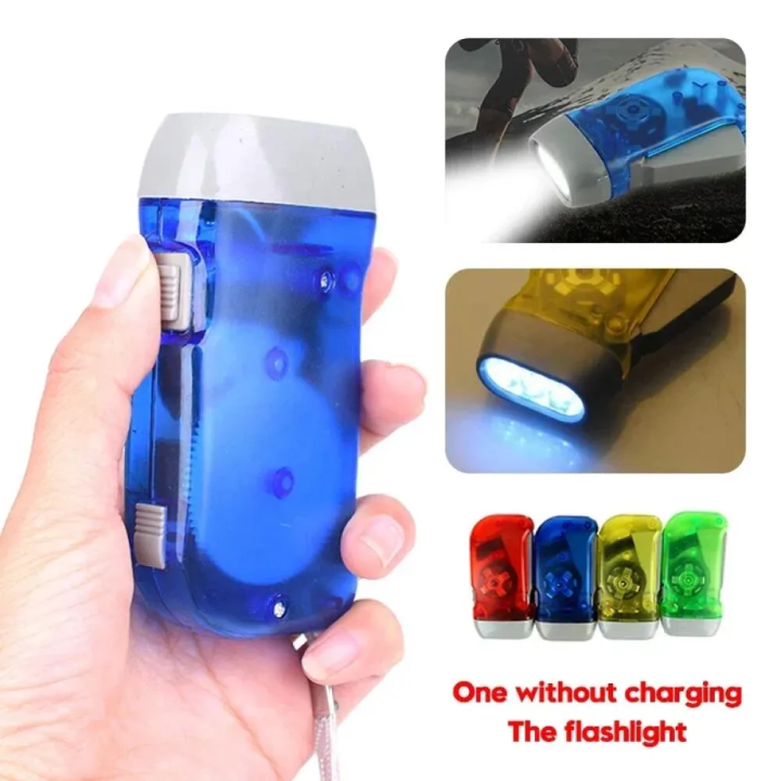 Emergency Hand Power Flashlight Outdoor Mini Manual Hand Crank Power ...