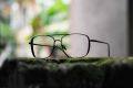 Ky3 Metal (8065) Black Trendy Transparent Square Frame Fashion Glass For Men. 