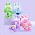 Carebears Rainbow Bear Plush Pendant Doll Transformed Into Rabbit Ear Keychain Pendant Tetong. 