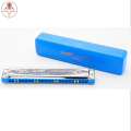 QI MEI 24 Holes Harmonica - Blue. 