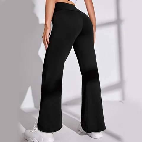 "Stylish Black Flared Pants" mango Pant For Women MG