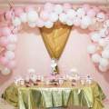 Pink Theme Balloon Backdrop set with White & Golden Balloons. 