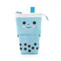 Standing Pencil Case Cute Telescopic Pen Holder Kawaii Stationery Pouch for Students Women Teens Girls Boys (PURPLE). 