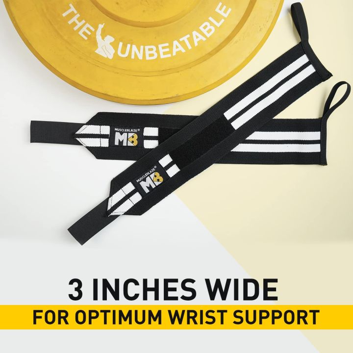 MuscleBlaze%20Wrist%20Support%20Wrap%20Black%20&%20White%20Free%20Size%20for%20Powerlifting%20Bodybuilding%20Premium%20Quality%20-%20Image%202
