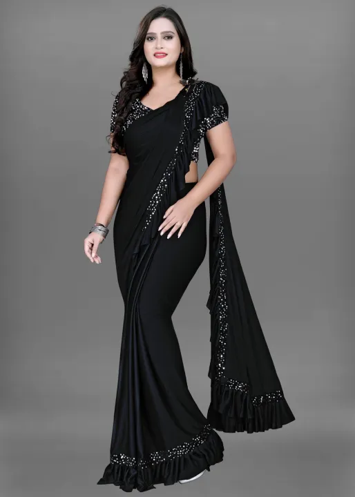 Solid%20Plain%20Bollywood%20Silk%20Blend%20Saree%20For%20Women%20-%20Image%202