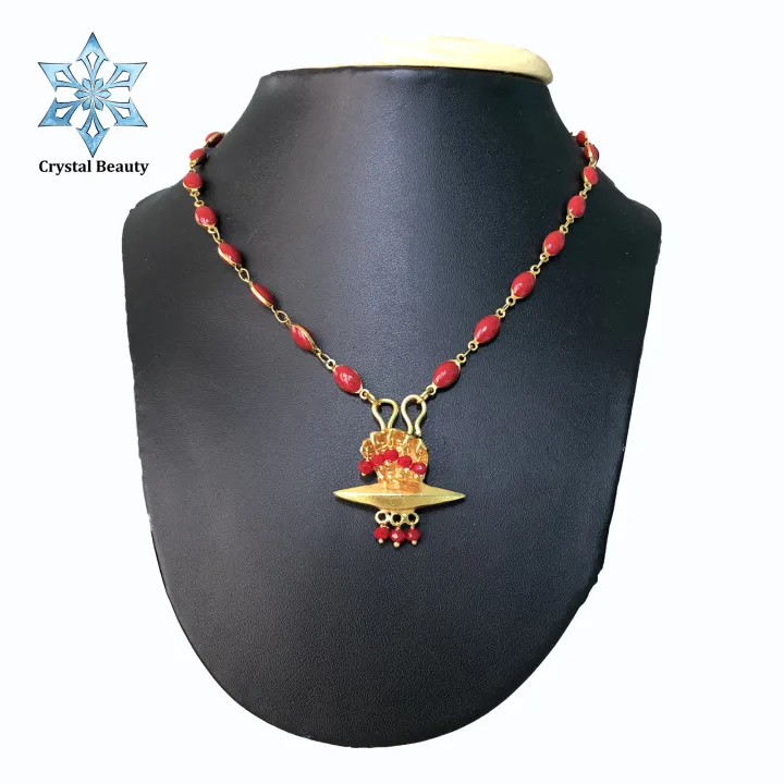 Gold%20Plated%20Panchadhatu%20Muga%20Mala%20With%20Red%20Stones%20Embedded%20Taayou%20For%20Women%20-%20Image%206