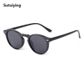 Sutuiying Vintage Fashion Round Sunglasses Women Men 2024 Brand Design Retro Rivet Yellow Blue Lens Square Sun Glasses Male Female Goggles. 