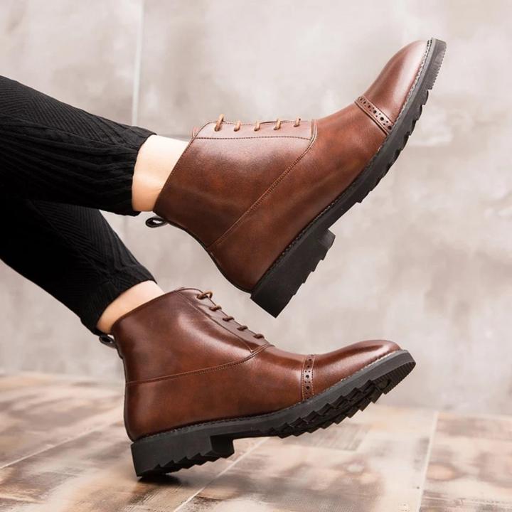 Atozfoothouse%20Remember%20Brown%20Brogue%20Derby%20Casual%20Leather%20Half%20Boots%20For%20Men(Yk-412)%20-%20Image%205