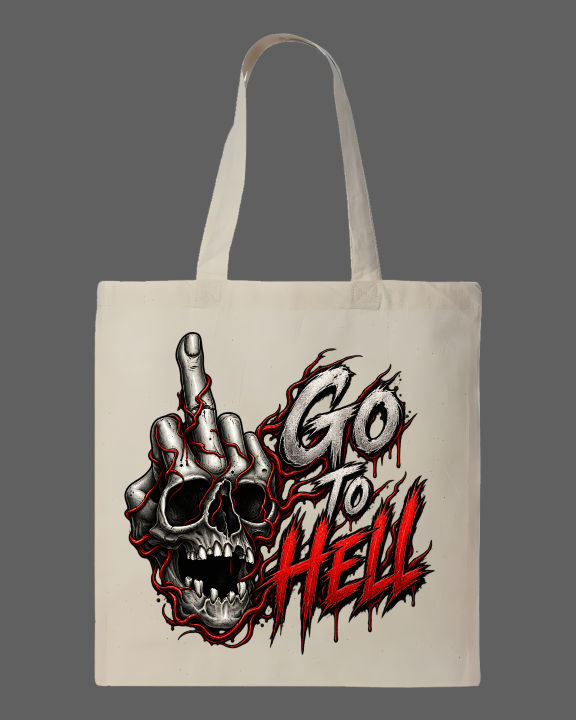 Skull%20Middle%20Finger%20"Go%20To%20Hell"%20Printed%20Tote%20Bag%E2%80%93%20Black%20&%20White%20-%20Image%203