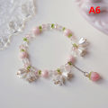Korean Light Luxury Tulip Flower Bracelet For Women Zircon Pearl Beaded Bracelet MNP. 