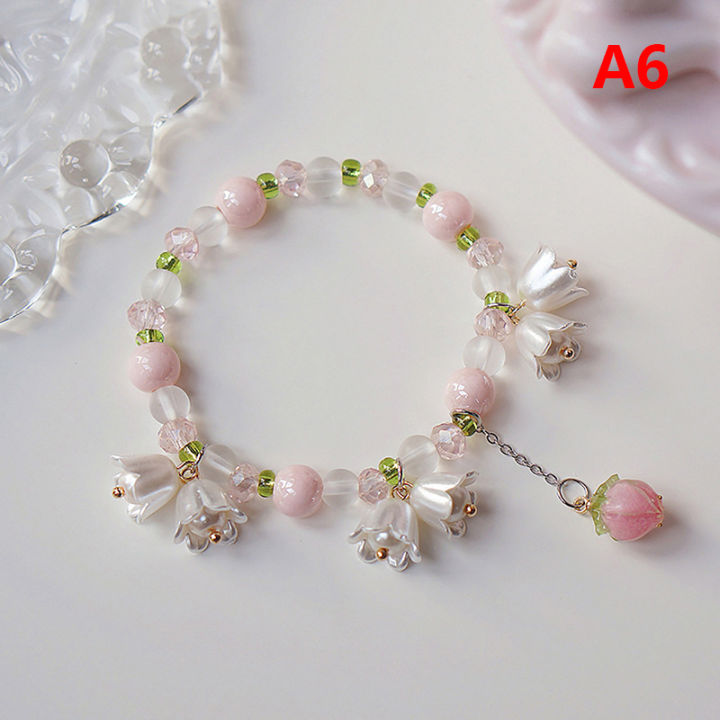 Korean%20Light%20Luxury%20Tulip%20Flower%20Bracelet%20For%20Women%20Zircon%20Pearl%20Beaded%20Bracelet%20MNP%20-%20Image%209