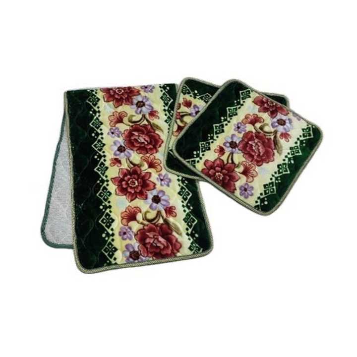 Set Of 3 Premium Floral Printed Sofa/Floor Chakati (3-1-1)