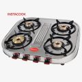 Instacook Automatic 4 Burner Gas Stove Stainless Steel. 