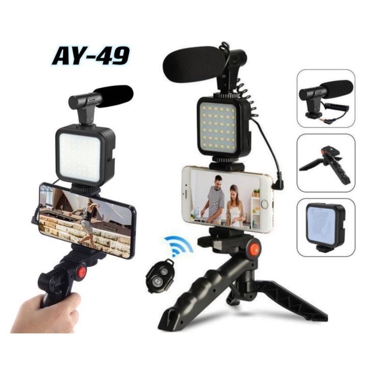 Video%20Making%20Vlog%20Tripod%20Kit%20AY-49%20Video%20Making%20Vlog%20Tripod%20Kit%20With%20Microphone%20and%20And%20Light%20For%20Live%20Broadcast%20TikTok%20/%20Vlogging%20Kit%20-%20Image%202