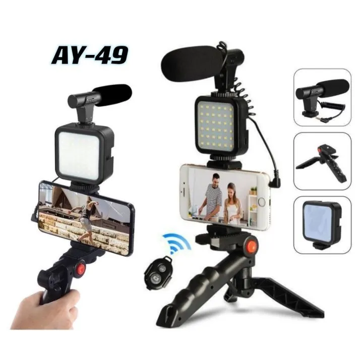 Video%20Making%20Vlog%20Tripod%20Kit%20AY-49%20Video%20Making%20Vlog%20Tripod%20Kit%20With%20Microphone%20and%20And%20Light%20For%20Live%20Broadcast%20TikTok%20/%20Vlogging%20Kit%20-%20Image%202