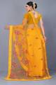Fabdale Red Embroidered Net Bollywood Saree | Party & Festive Wear (PATL-001). 