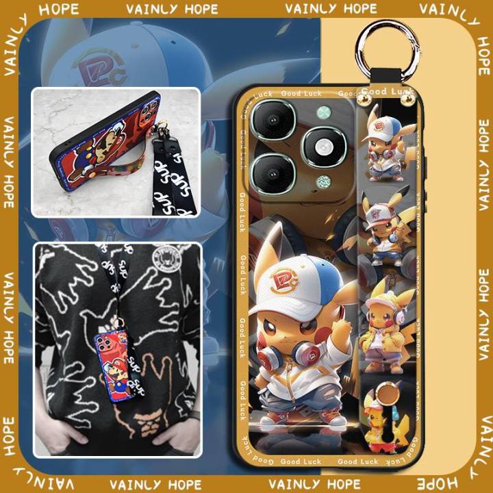 Phone%20Holder%20Wristband%20Phone%20Case%20For%20itel%20A90%20Shockproof%20Lanyard%20Silicone%20Kickstand%20Cute%20Ring%20Protective%20Dirt-resistant%20-%20Image%205