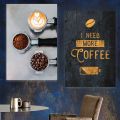 Coffee quotes 4pcs panel wall frame. 