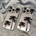 Sunflower Oil Painting Coconut Tree Couples Case Compatible for IPhone 7Plus 8Plus 11 15 14 12 13 Pro Max 6 7 Plus XR XS Max X SE 2020 Soft Cover. 