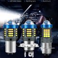 New 1200LM LED Bulbs H4 BA20D P15D 12V Moto Headlight Dual Color Motorcycle Accessories Beam Lens. 