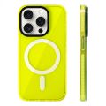 Transparent neon color MagSafe phone case for iPhone 15 16 Pro Max 15pro 13 14 12 wireless charging soft silicone bumper cover. 