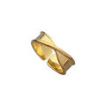 【Mega Ring Niche 2023 New Fashionable Personalized Open Ring Simple Plain Silver Glashness. 