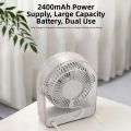 Long Lasting 5 Speed Desk Fan Rechargeable LED Digital Display USB Fan Silent 90° Adjustable Angle Mini Desk Cooling Fan Home Office Use. 