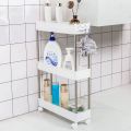 3/4 Layer Slim Storage Moving Rack Shelf Kitchen Home Bedroom Bathroom Organizer Trolley. 