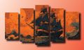 Pirate Ship Canvas Wall Art Wall Art Poster Print- 5 pcs. 