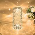 Rose Crystal Diamond Lamp, 16 Colors USB Charging Touch Lamp Bedside Night Light w. 
