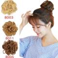 Human Real Natural Curly Messy Bun Hair Piece Scrunchie Hair Extensions Wig. 