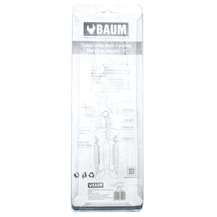 Baum%207"%20175mm%20Art-171%20Cable%20Cutter%20Multi-Function%20Electrical%20Scissors%20-%20Image%203