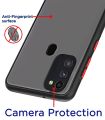 Samsung Galaxy M21 2021 / M21 / M30S | Smoke Transparent with Camera Protection | Black. 