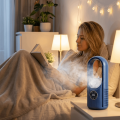 Fine Mist 6 Speed Portable Air Cooler Silent Timer Humidifying Function Leafless Fan Adjustable Wind Speeds Compact Lightweight Electric Fan Indoor Use. 