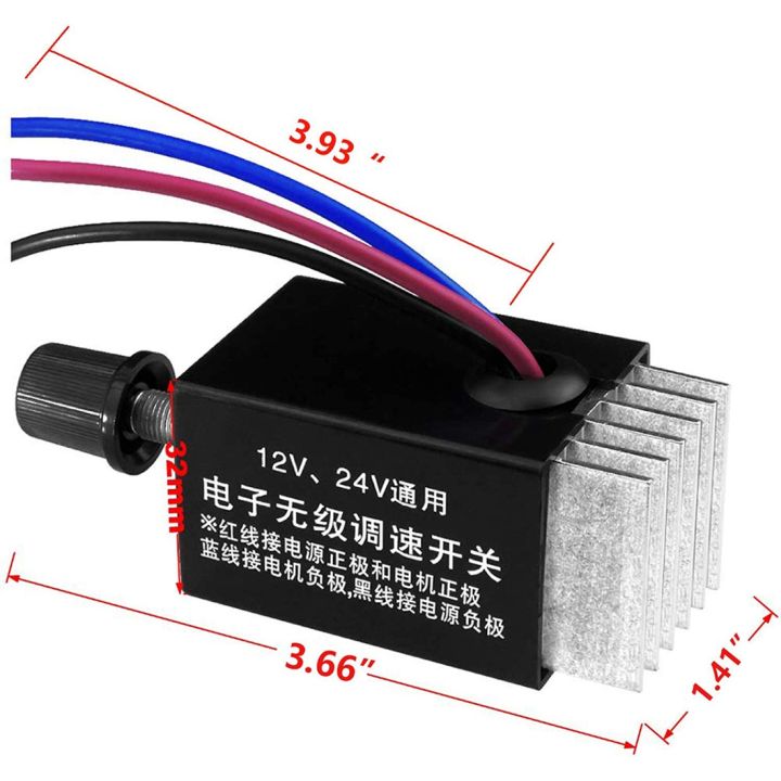 NAMUNY%201Pc%20Motor%20Speed%20Regulator%20DC%2012V/24V%2010%20a%20Motor%20Speed%20Controller%20Switch%20for%20Car%20Truck%20Fan%20Heater%20Control%20-%20Image%202
