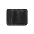 Portable Handmade Leather Pen Holder Double Slot with Metal Clip Pencil Organizer Durable Anti-lost Pen Sleeve Travel. 