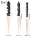 Wenefang Fashion Small Round Hair Brush Pro Salon Teasing Back Hair Brushes Wood Slimline Comb Hair Brush Extension Hairdressing Styling DIY Tool. 