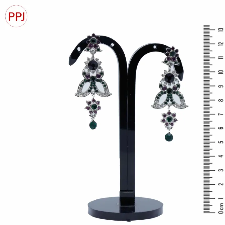 Ppj%20Collection%20Itishree%20Gold%20Plated%20Crown%20Shaped%20Red%20And%20White%20Earring%20For%20Women%20-%201%20Pair%20-%20Image%204