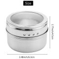 6pcs / set Clear Lid Magnetic Spice Jar Stainless Steel Spice Sauce Storage Container Pots Kitchen Houseware. 
