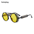 Sutuiying Classic Gothic Steampunk Sunglasses Luxury Brand Designer High Profesional Quality Men and Women Retro Round Pc Frame Sunglasses. 