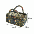 Retro Design Floral Pattern Bento Handbags Foldable Portable Shopper Bag Patchwork Design Cotton Material Storage Basket Home Textile Storage. 