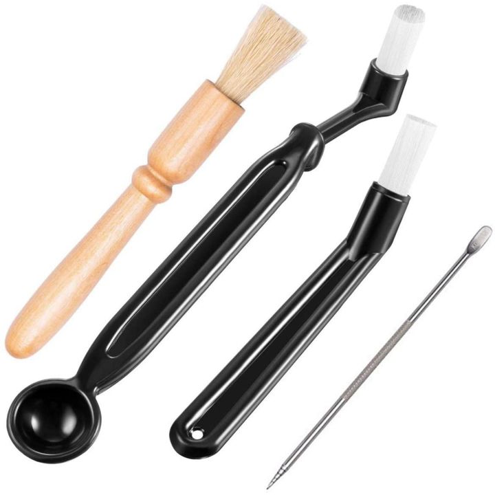 NAMUNY%206Pcs%20Long%20Handled%20Wooden%20Spoons%20Mixing%20Spoon%20Wood%20Tableware%20&%204Pcs%20Coffee%20Machine%20Cleaning%20Set%20Coffee%20Grinder%20Brush%20-%20Image%202