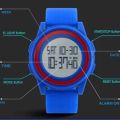 SKMEI 1206 Ultra Slim Sporty Digital Watch For Men - Blue. 