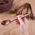 NAMUNY Wooden Spoons, 10 PCS Wood Soup Spoon Set, Long Handle Natural Wood Table Spoons for Eating Mixing Stirring Cooking - 7.3 Inches. 