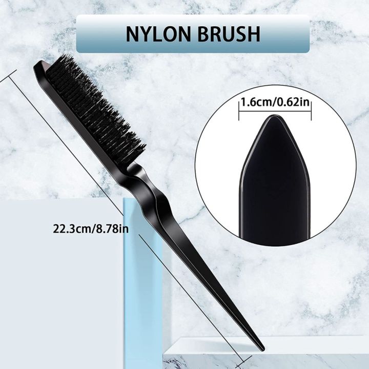 3Pcs%20Slicking%20Hair%20Brush%20Rat%20Tail%20Comb%20for%20Edge%20Back%20Grooming%20Slick%20Brush%20Set%20Teasing%20Brush%20Bristle%20Hair%20Brush%20-%20Image%205