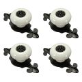 FORIDE 4X Vintage Ceramic Door Knobs Drawer Cabinet Cupboard Wardrobe Pull Handle White+Black. 