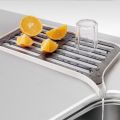 Kqueebee Plastic Dish Drainer Dryer Tray Large Sink Drying Rack Worktop Drain Rack Kitchen Water Filter Tray-White. 