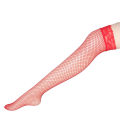 Women Stockings Red Lace Seductive Fishnet Socks Long Silk Stockings. 